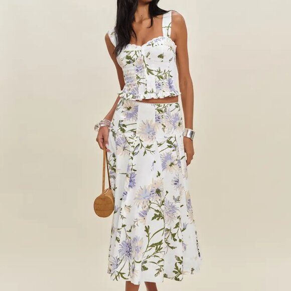 Reformation Anatolia Linen Two Piece Ivory - Size 2 - Picture 1 of 2